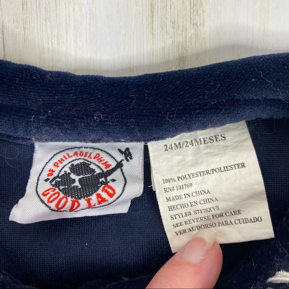 Good Lad Navy Blue Velour Sailor Style One Piece Outfit - Picture 3 of 5